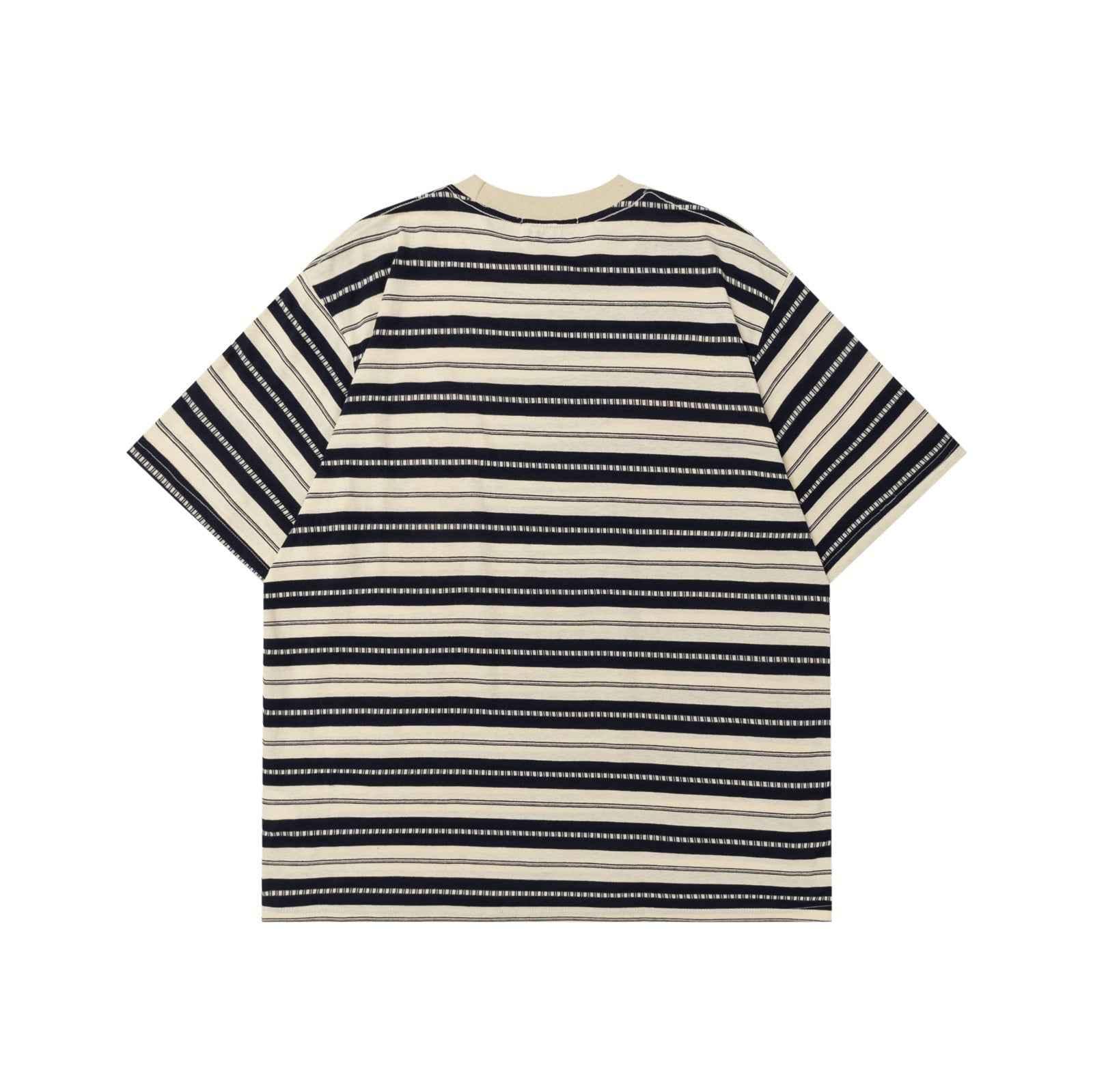 Cartoon embroidered striped short sleeved T-shirt for men | MuddyStock Originals