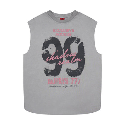 99 printed wide shoulder vest