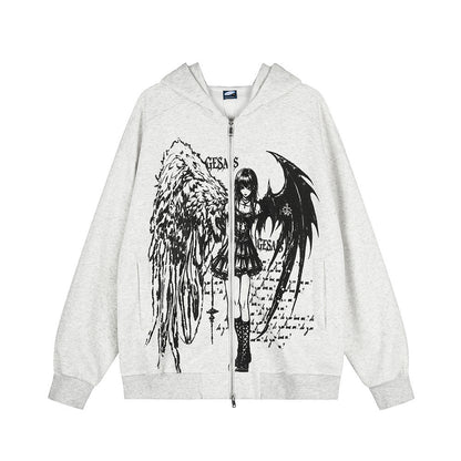 Angel made old hoodie for men and women | MuddyStock Originals White