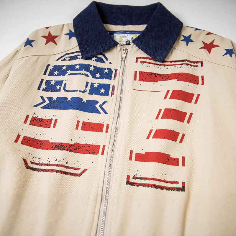 Vintage Flag Letter Printed Jacket For Men And Women | MuddyStock Originals MuddyStock