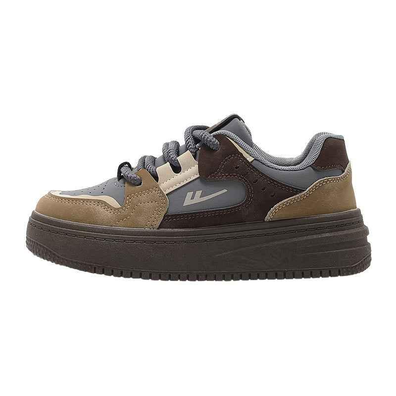 Color blocked breathable women's thick soled shoes