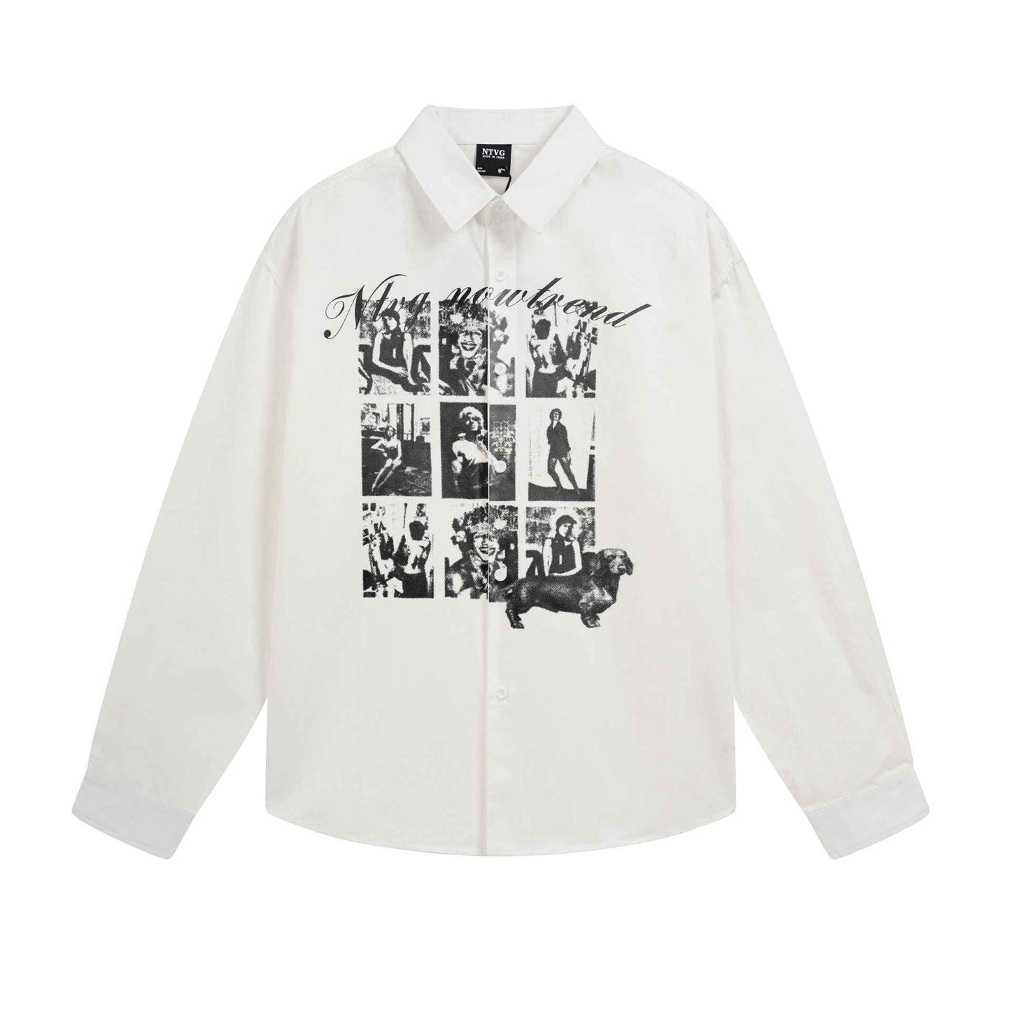 Abstract printed loose fitting men's and women's shirt | MuddyStock Originals White MuddyStock