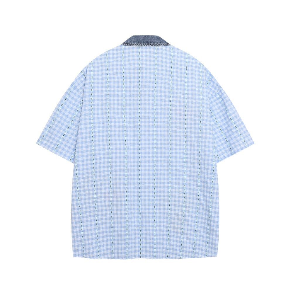Cartoon Doraemon Plaid Short Sleeve Shirt For Women | MuddyStock Originals eprolo