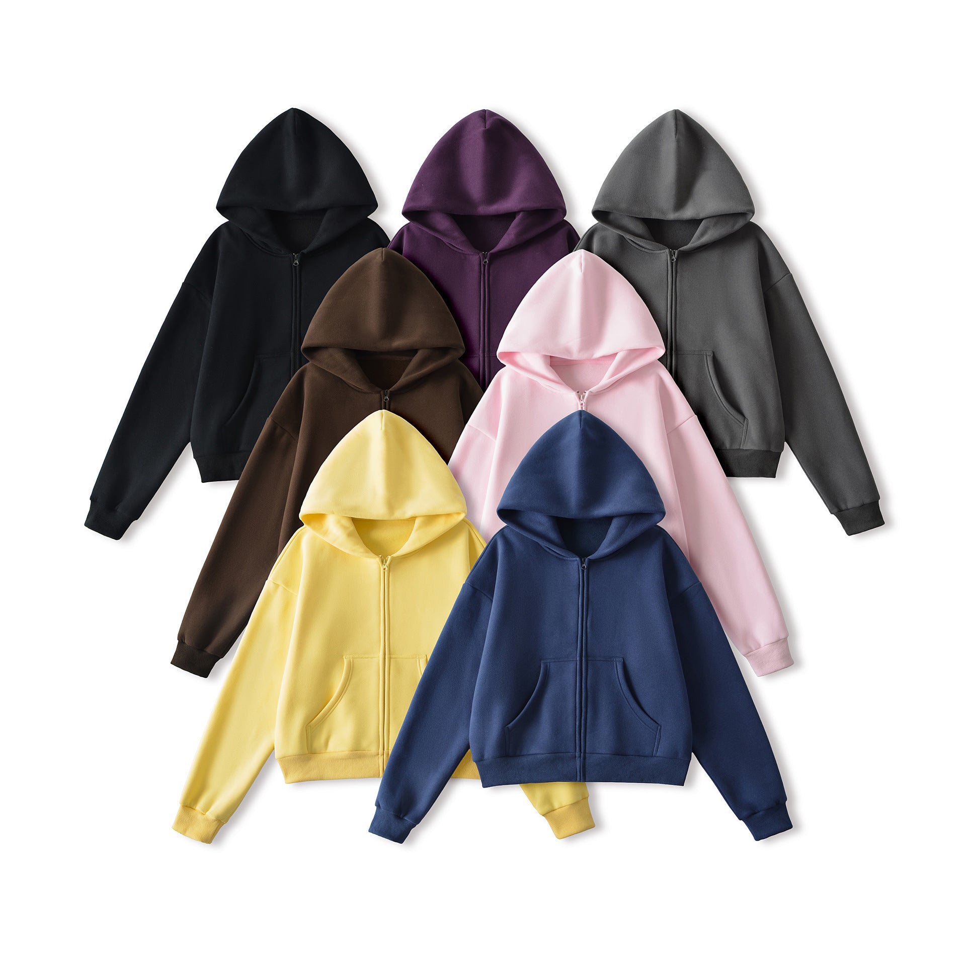 Zipper top loose hooded sweatshirt eprolo