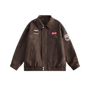 Retro Simple Loose Design Jacket For Men | MuddyStock Originals Khaki