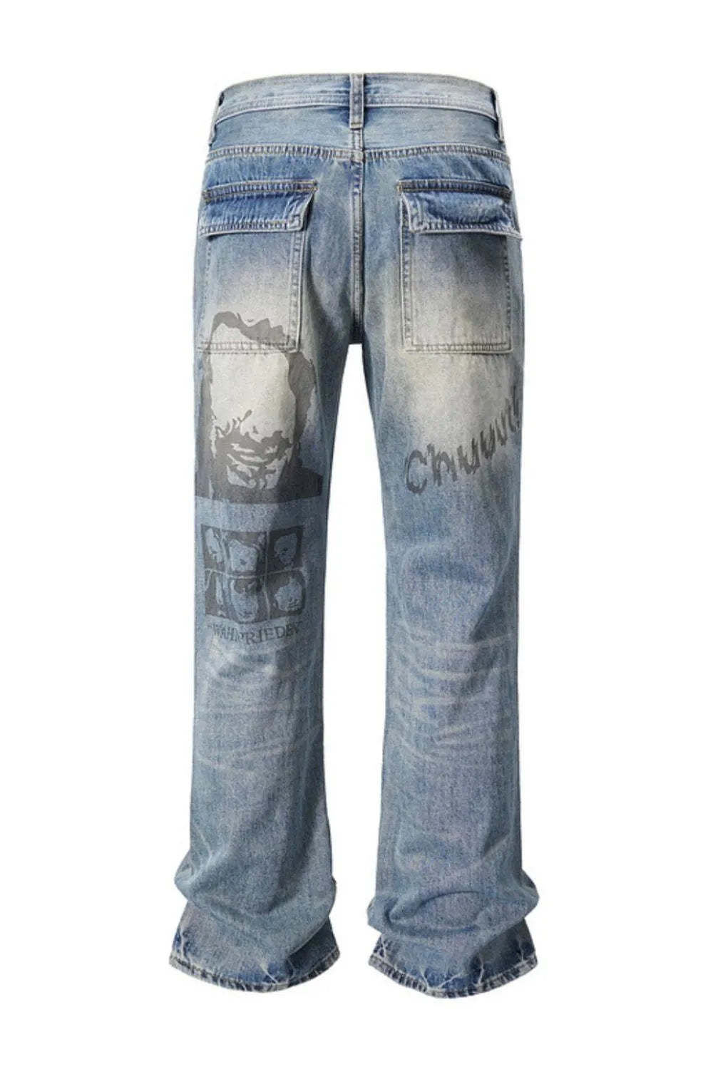Men's Distressed Printed Jeans | MuddyStock Originals Medium