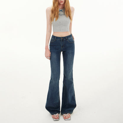 Flared Denim Pants for Women | MuddyStock Originals Dark Blue Extended MuddyStock