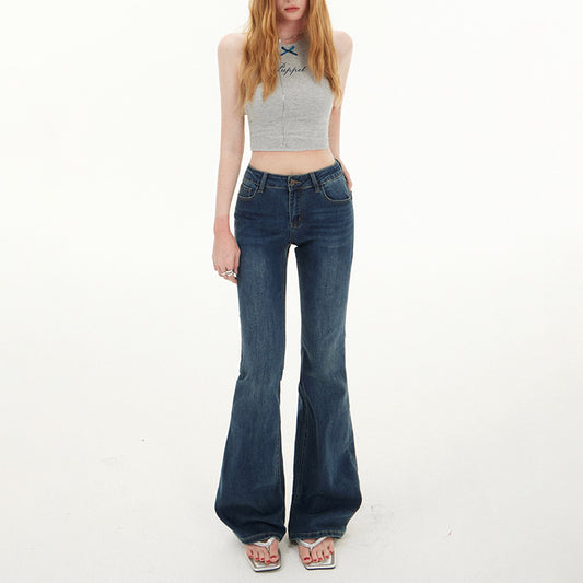 Flared Denim Pants for Women | MuddyStock Originals Dark Blue Extended MuddyStock