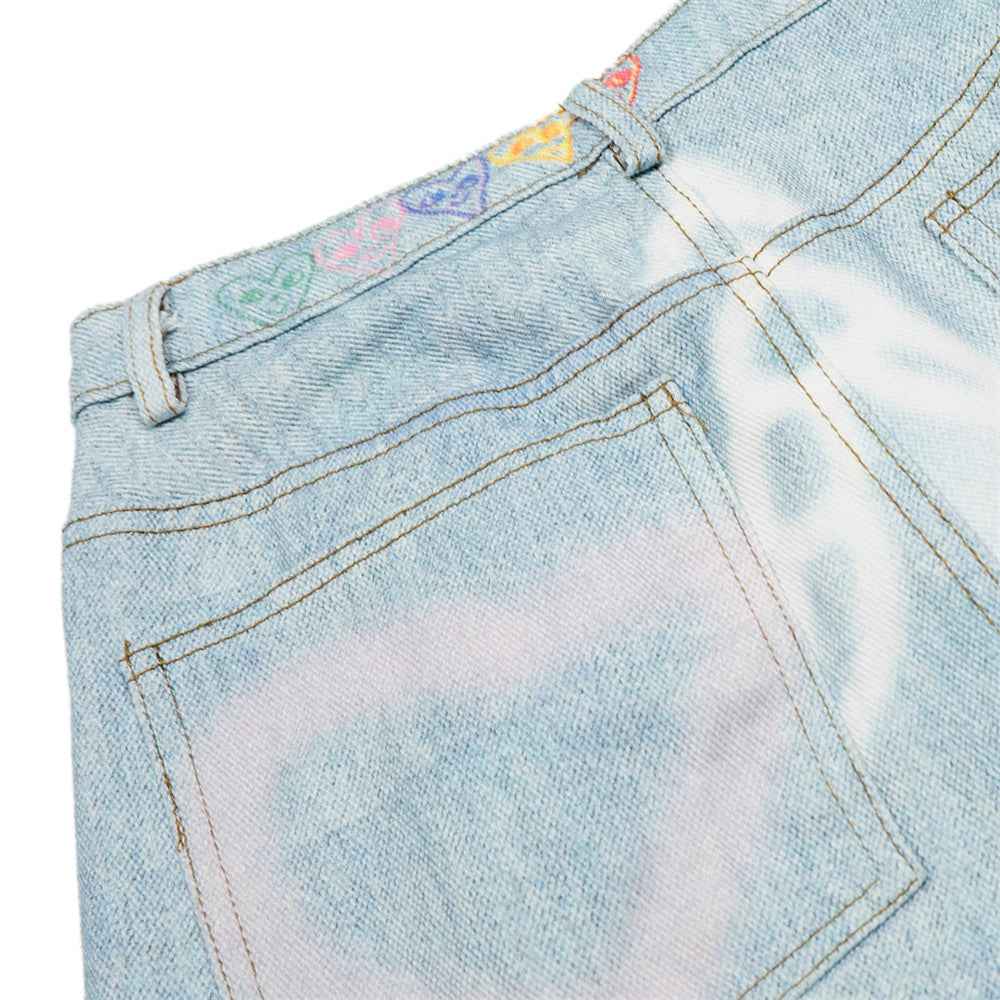 Graffiti printed wide leg jeans for men | MuddyStock Originals