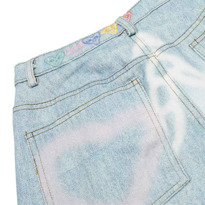 Graffiti printed wide leg jeans for men | MuddyStock Originals