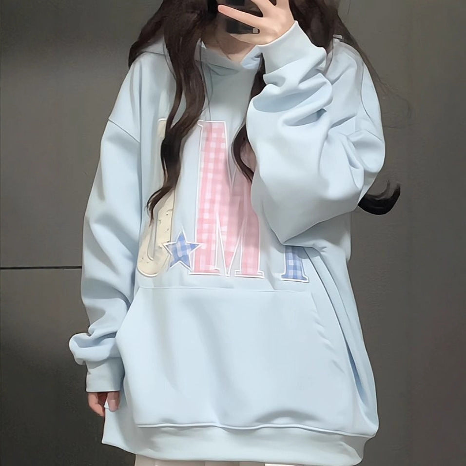 Women's Letter Embroidered Star Hoodie | MuddyStock Originals eprolo
