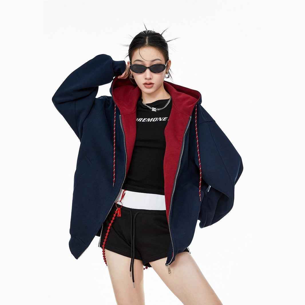 Retro Color-block Hoodie For Women | MuddyStock Originals Navy Blue eprolo