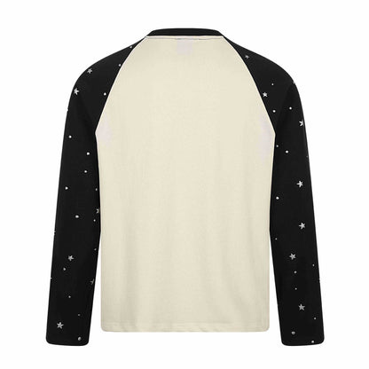 Star Graffiti Hand-Painted Letter Raglan Sleeve T-Shirt For Women | MuddyStock Originals