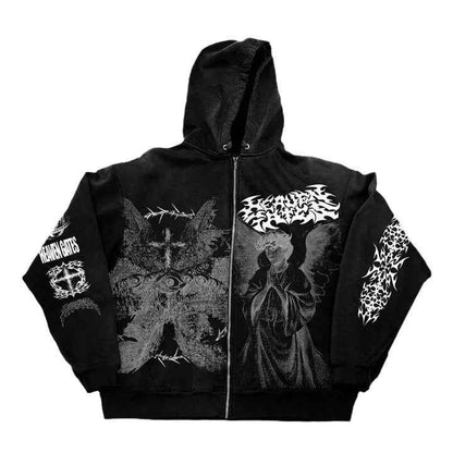 Angel print zipper hoodie for men and women | MuddyStock Originals eprolo