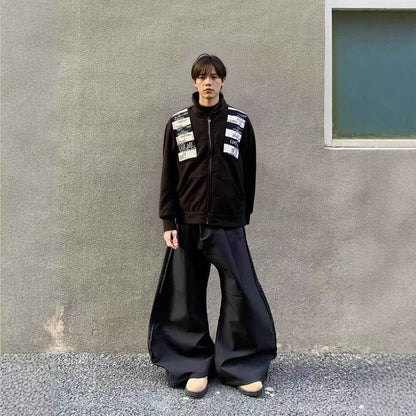 Street Style Letter Patch Suede Hooded Sweatshirt for Men and Women | MuddyStock Originals MuddyStock