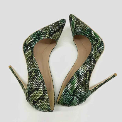Python Pattern Embossed Women's High Heels