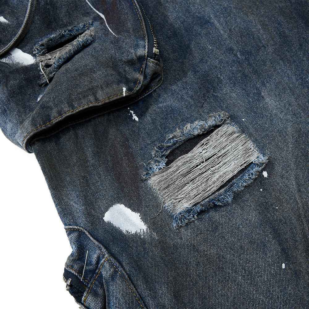 Splashing ink to make old dirty jeans for men | MuddyStock Originals