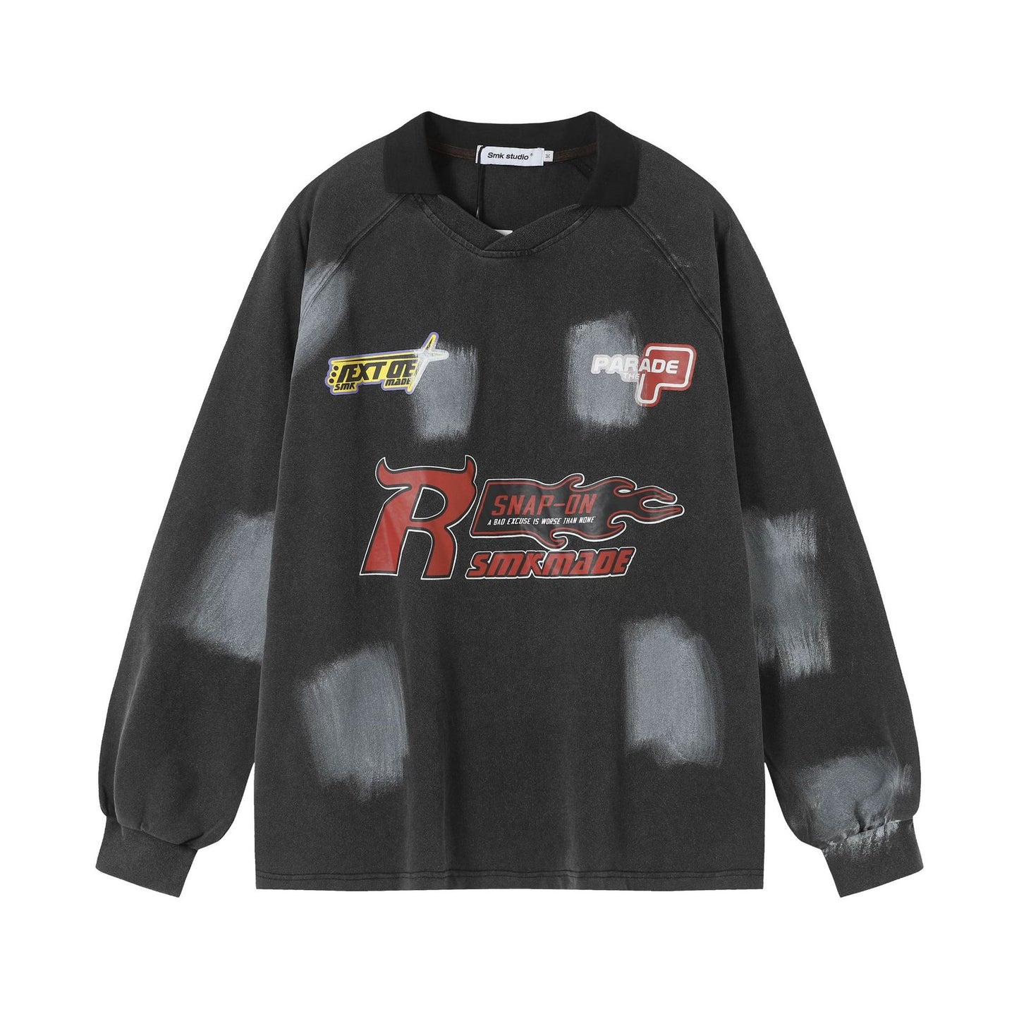 Brush Graffiti Sports Long Sleeve T-shirt For Men | MuddyStock Originals Black eprolo
