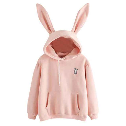 Women's Long Sleeve Rabbit Embroidered Hoodie | MuddyStock Originals Pink MuddyStock