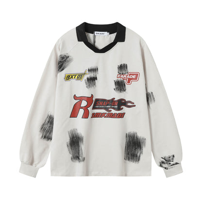 Brush Graffiti Sports Long Sleeve T-shirt For Men | MuddyStock Originals Stone Grey eprolo