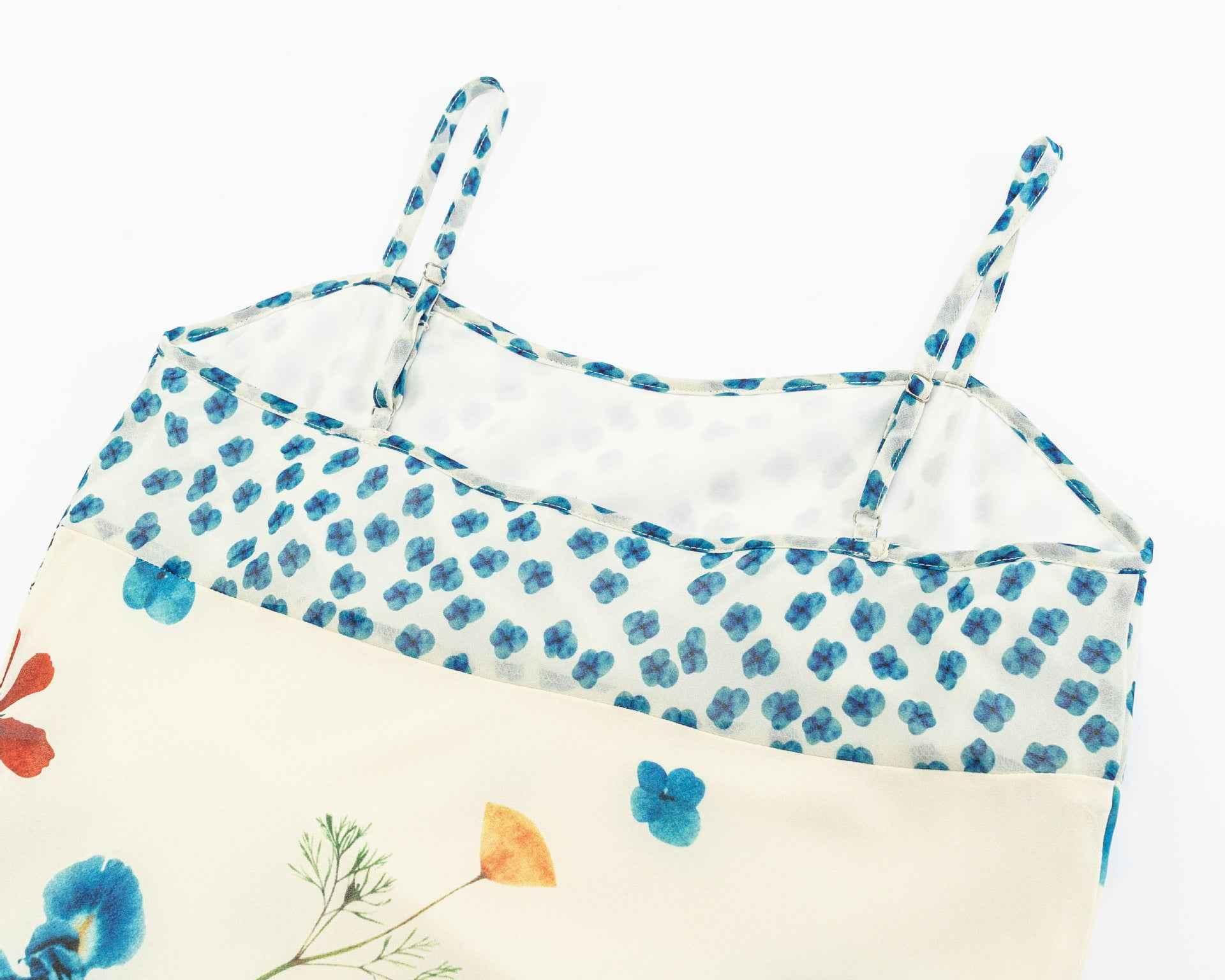 Slim fit lace up floral suspender dress | MuddyStock Originals