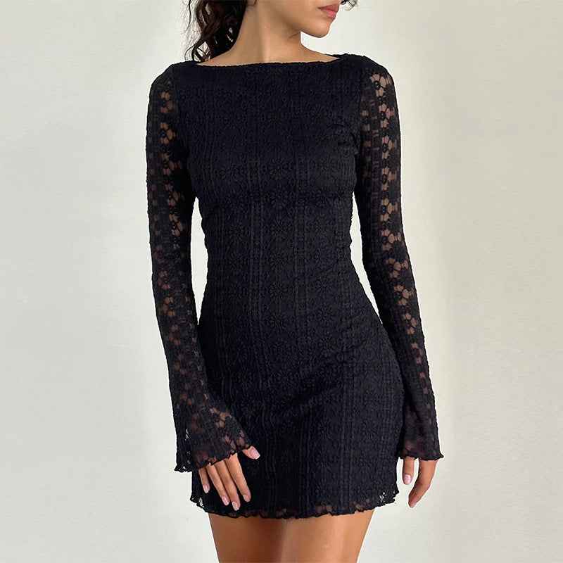 Women's slim knit lace waist cinching short dress | MuddyStock Originals MuddyStock