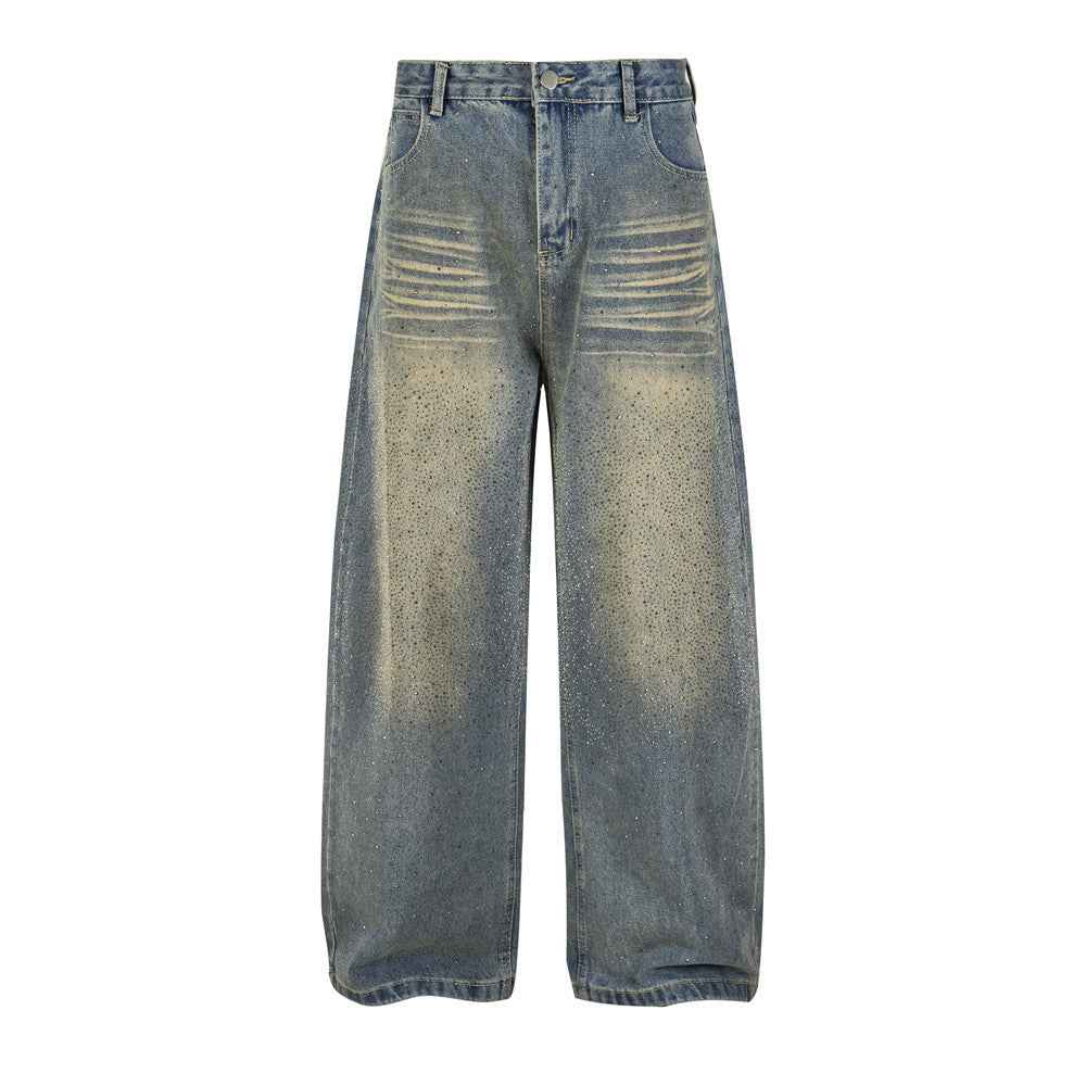Retro wide leg denim pants for men | MuddyStock Originals