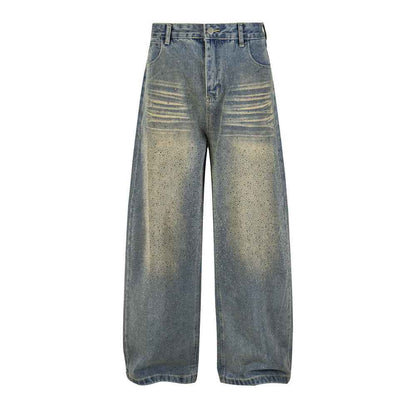 Retro wide leg denim pants for men | MuddyStock Originals