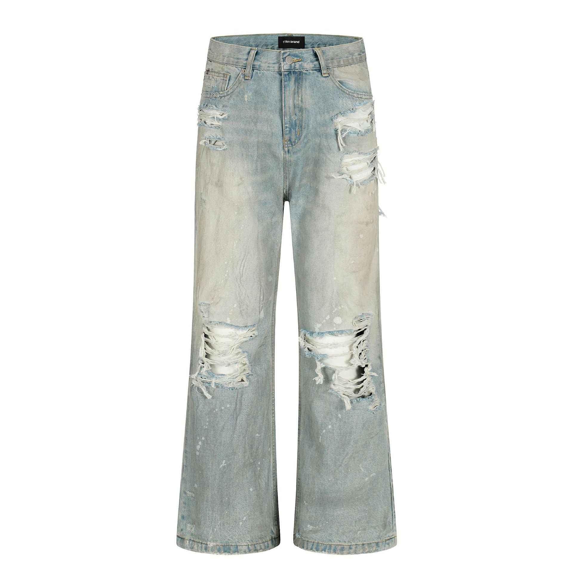 Loose Fringe Slim Fit Casual Long Jeans For Men | MuddyStock Originals Washed Blue