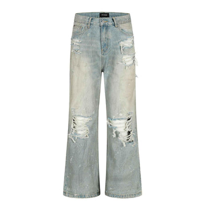 Loose Fringe Slim Fit Casual Long Jeans For Men | MuddyStock Originals Washed Blue