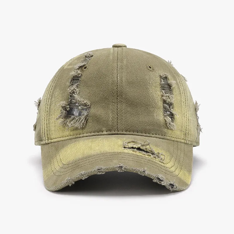Distressed Adjustable Cotton Baseball Cap For Men And Women