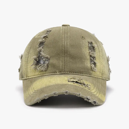 Distressed Adjustable Cotton Baseball Cap For Men And Women