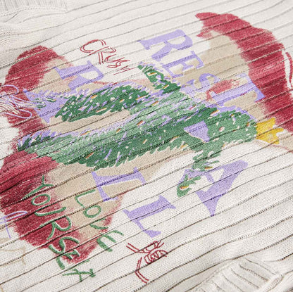 Half high neck knitted printed sweater for men and women | MuddyStock Originals MuddyStock