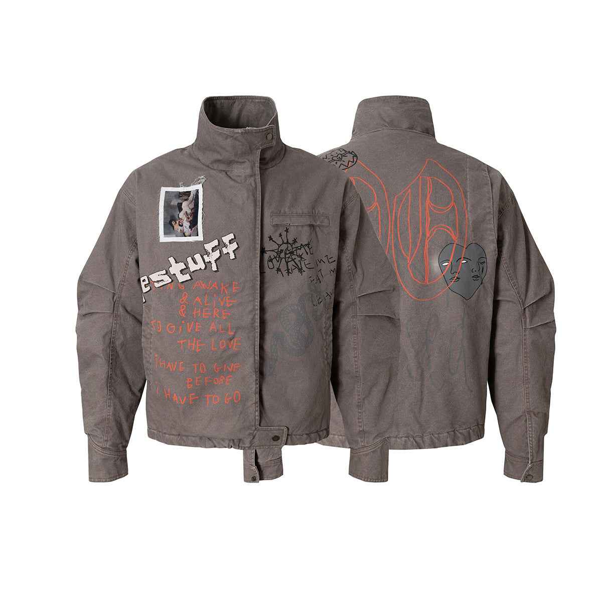 High necked graffiti jacket for women | MuddyStock Originals MuddyStock