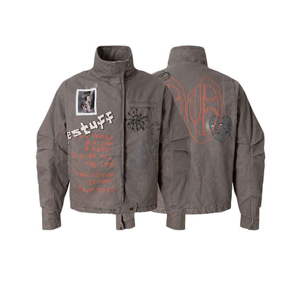 High necked graffiti jacket for women | MuddyStock Originals MuddyStock