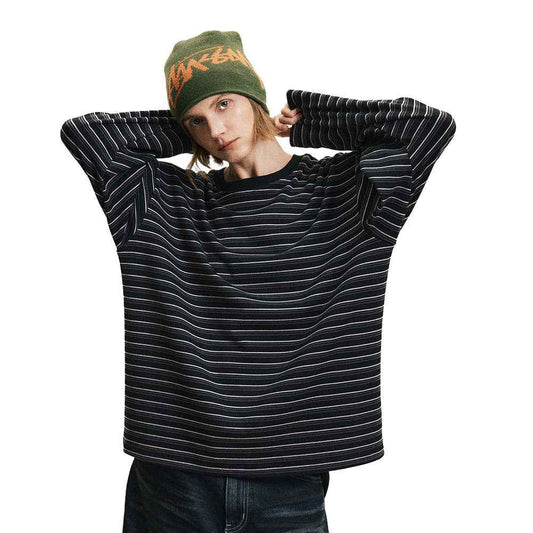 Striped round neck long sleeved T-shirt for women | MuddyStock Originals