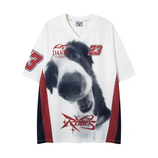 Pixel dog print short sleeved shirt