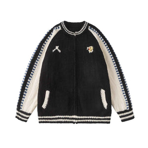 Cardigan knitted sweater for women | MuddyStock Originals Black