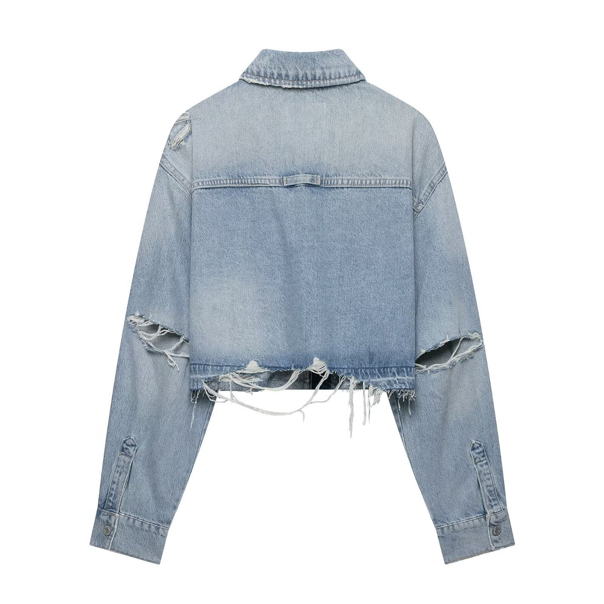 Collar denim long sleeved jacket for women | MuddyStock Originals