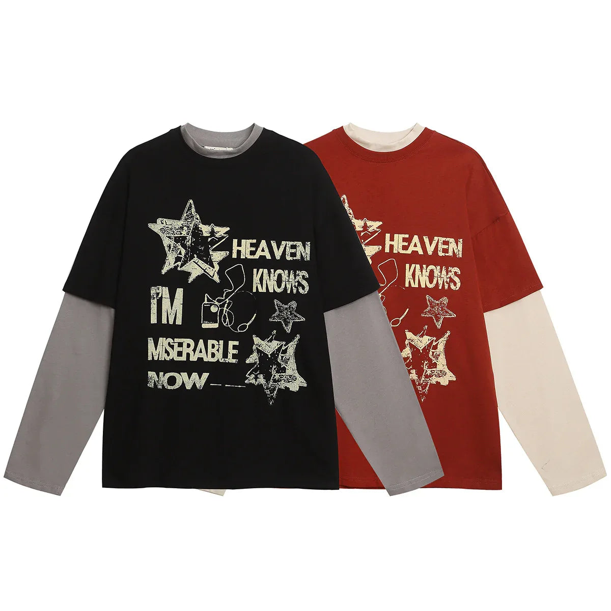 Fake two piece t-shirt for men and women MuddyStock