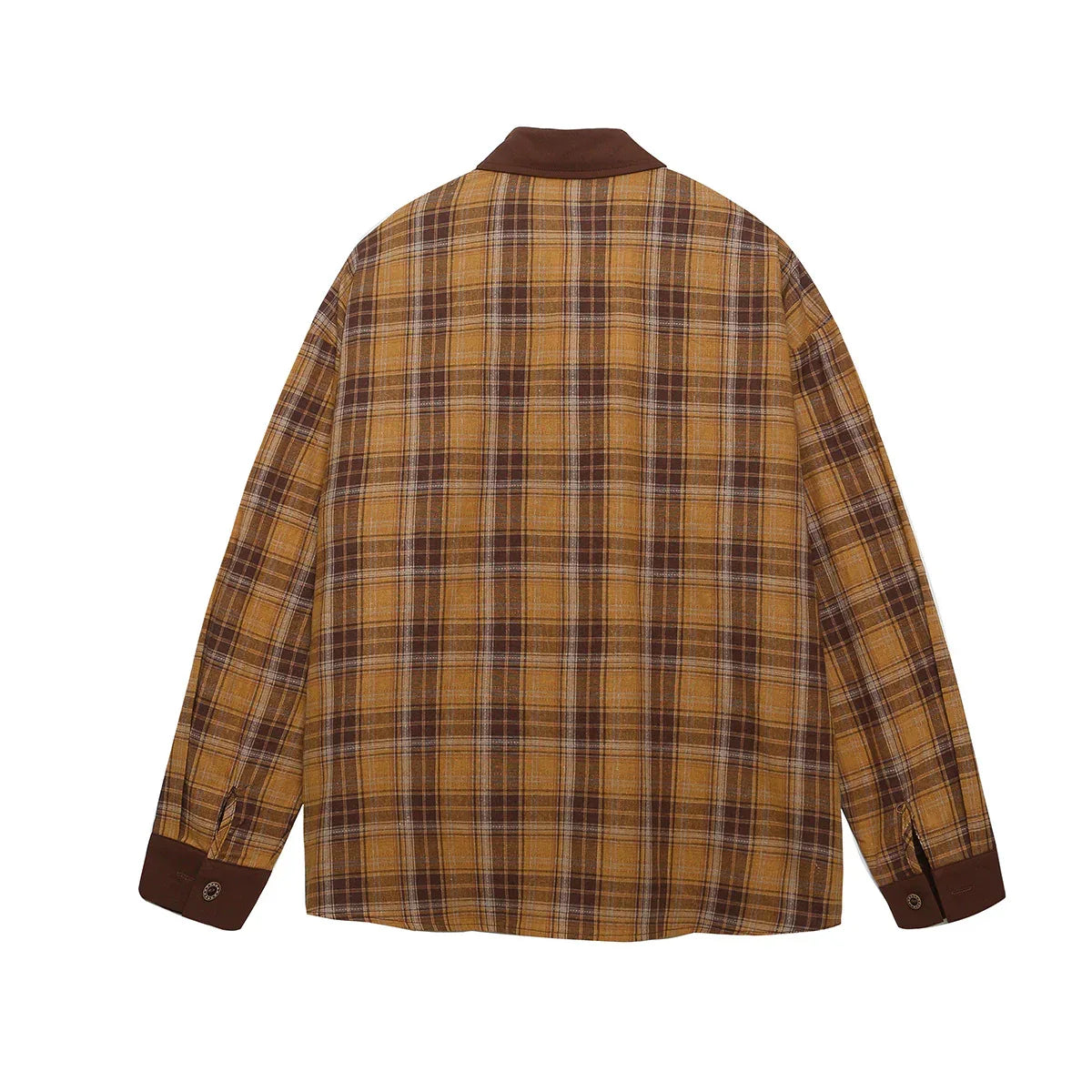 Retro patchwork plaid casual long sleeved shirt for men and women | MuddyStock Originals eprolo