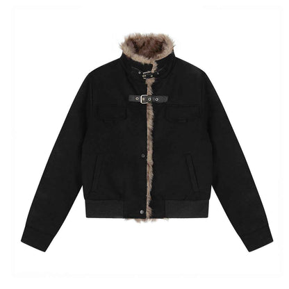 Warm and flannel cotton jacket short jacket for women | MuddyStock Originals