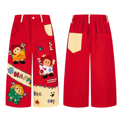 Cartoon plush cropped pants for women | MuddyStock Originals