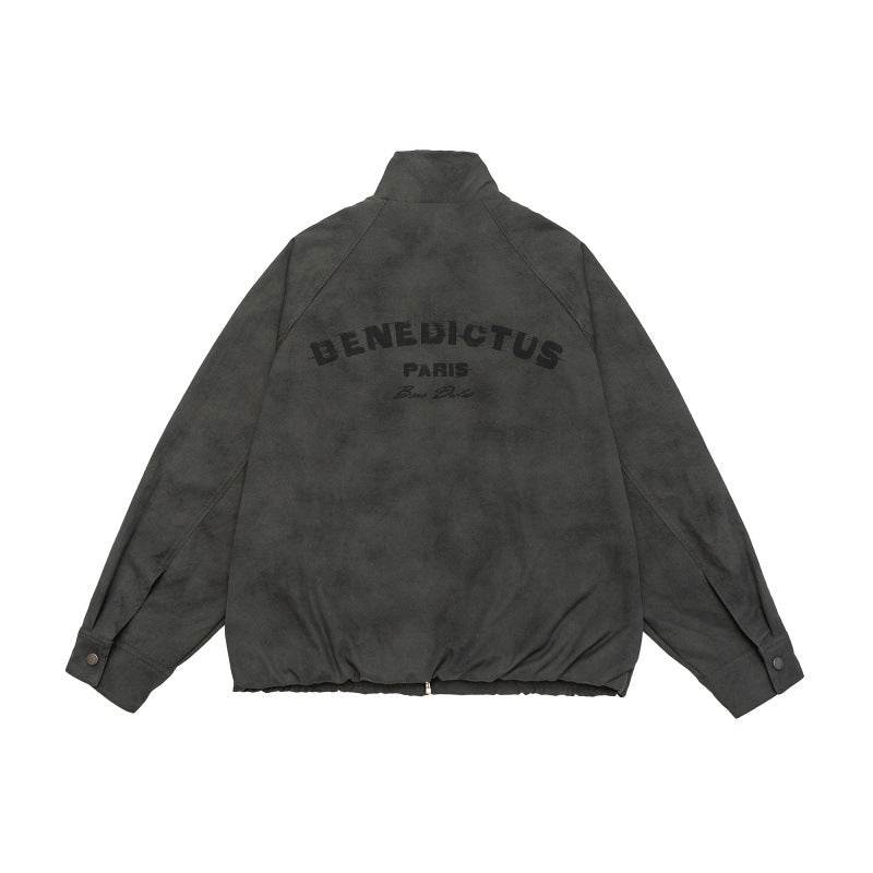Faded Loose Fit Stand Collar Jacket For Men | MuddyStock Originals MuddyStock