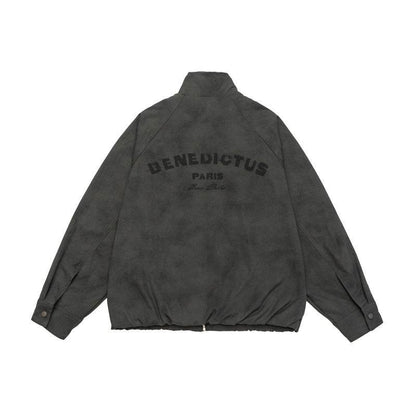 Faded Loose Fit Stand Collar Jacket For Men | MuddyStock Originals MuddyStock