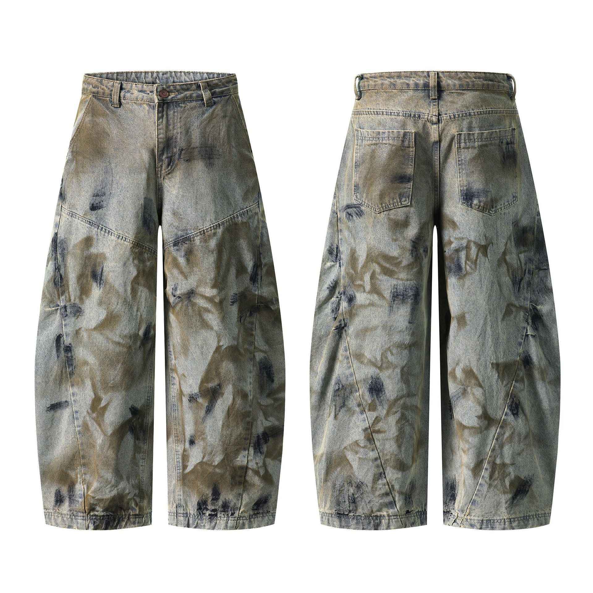 Loose Wide Leg Patchwork Cut Versatile Long Pants For Men | MuddyStock Originals