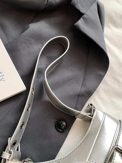 PU Leather Buckle Shoulder Bag | MuddyStock Originals