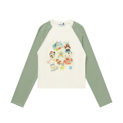 Cartoon Print Long Sleeve T-Shirt for Women | MuddyStock Originals