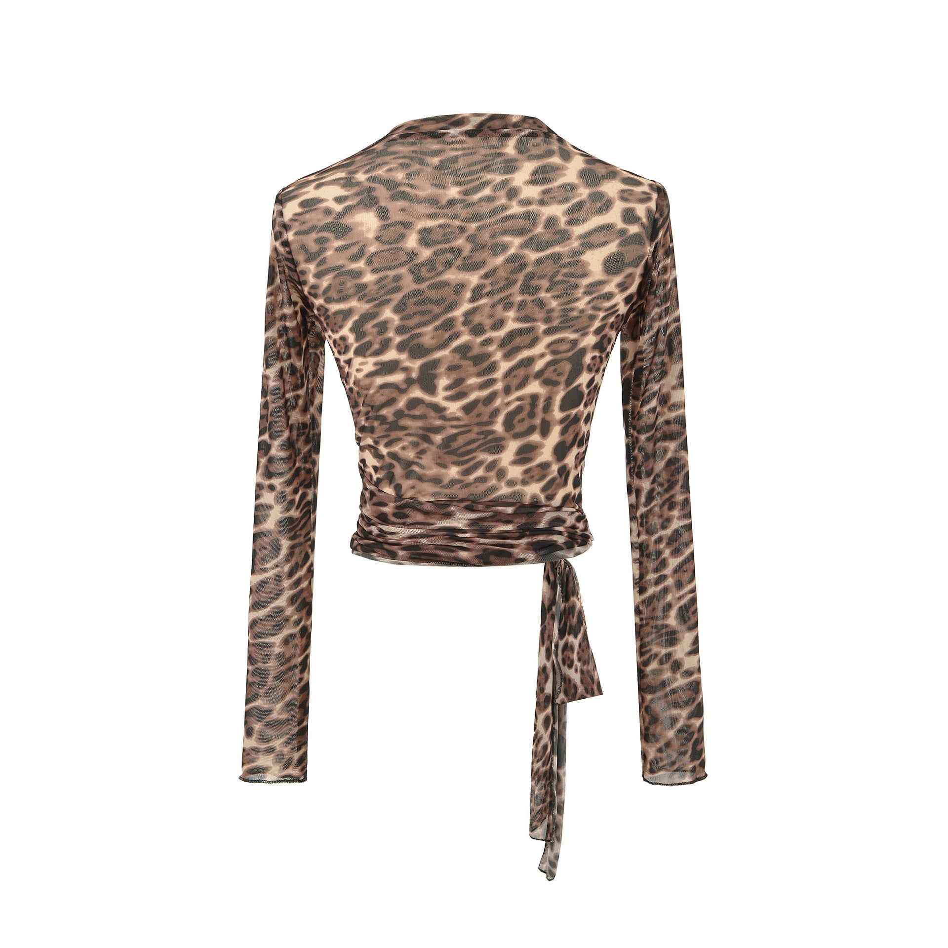 Leopard cross tie long sleeved top for women | MuddyStock Originals MuddyStock