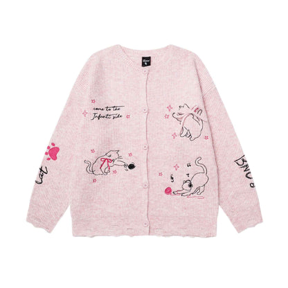 Cat knot jacquard sweater for women | MuddyStock Originals